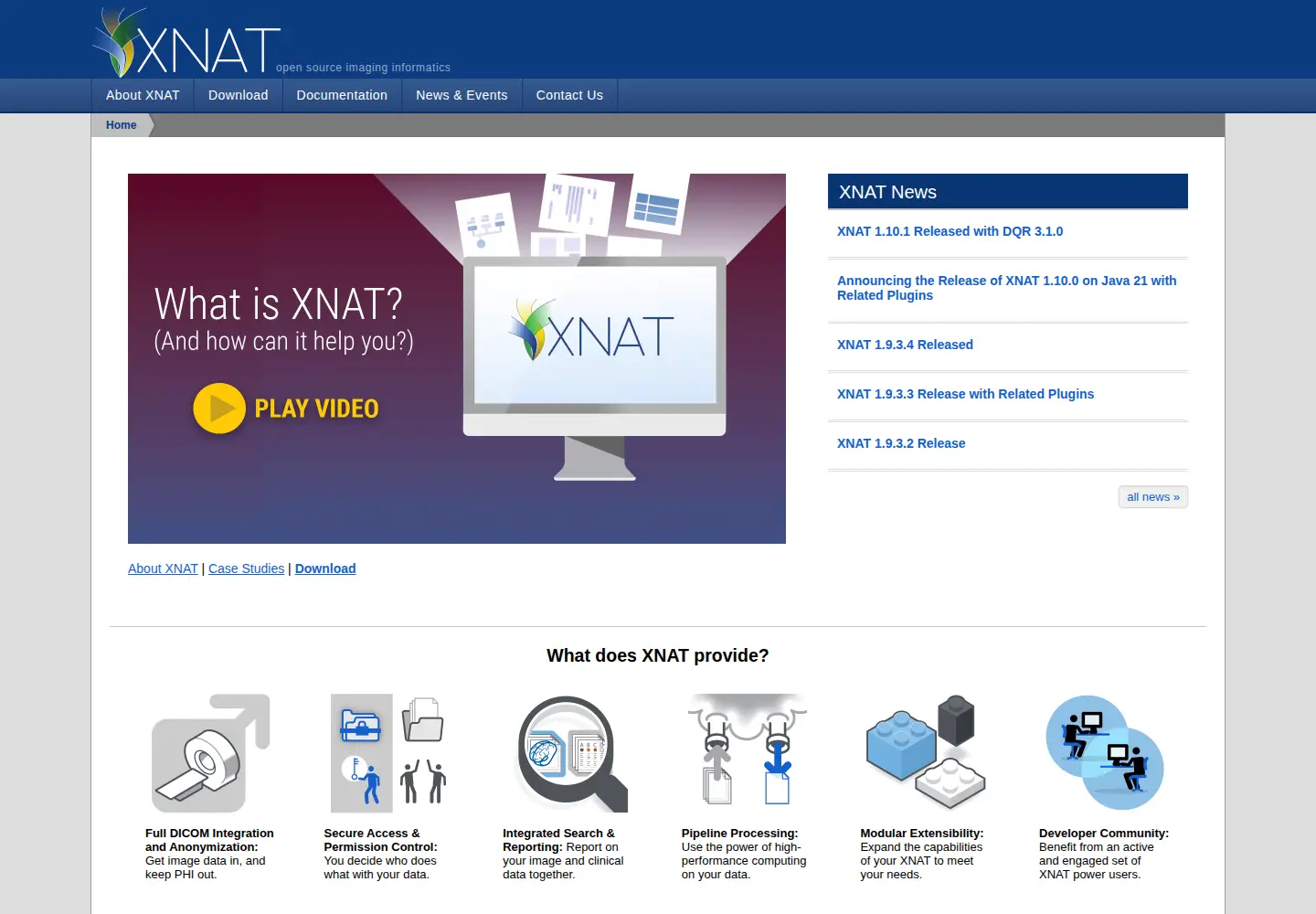 Screenshot of xnat.org