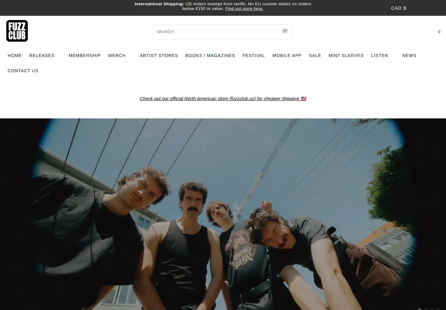 Captured homepage of fuzzclub.com in the current scan