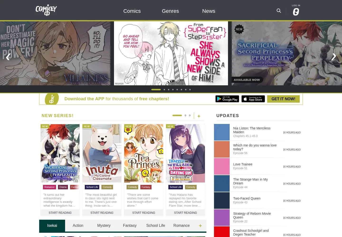 Screenshot of comikey.com