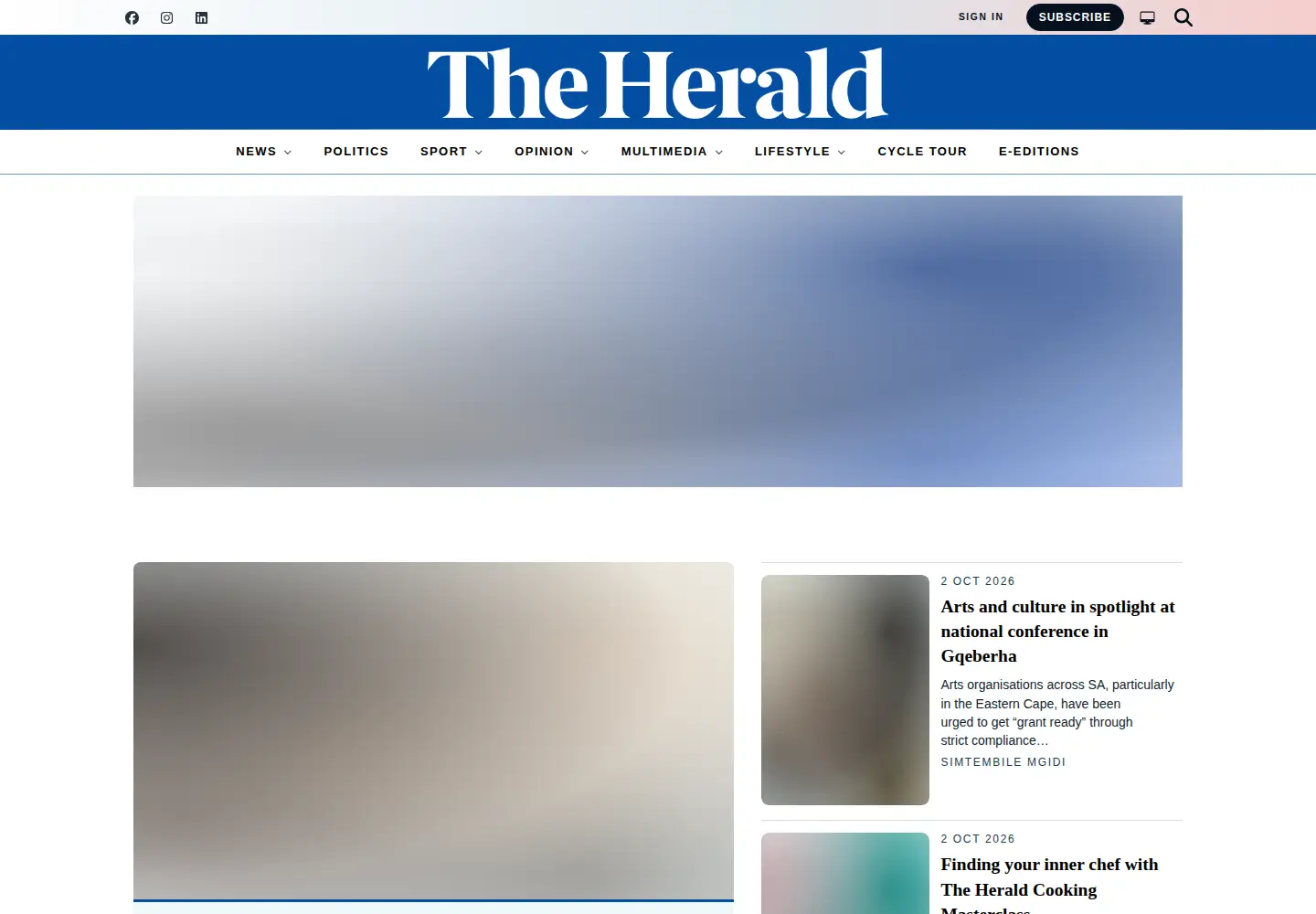Screenshot of heraldlive.co.za