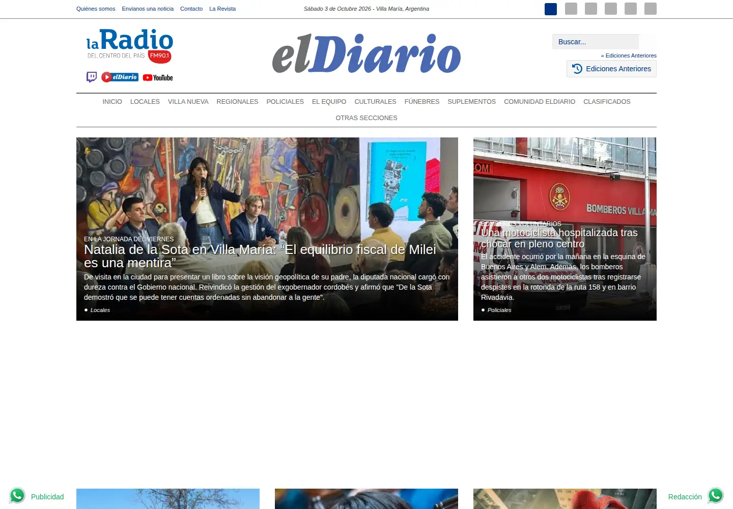 Screenshot of eldiariocba.com.ar