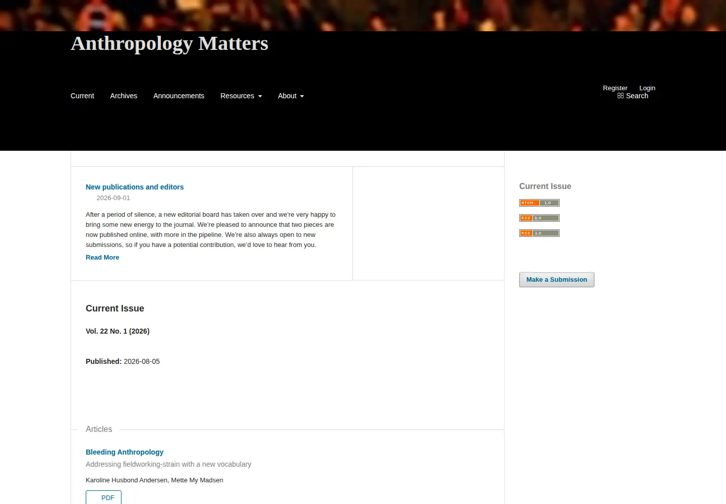 Screenshot of anthropologymatters.com