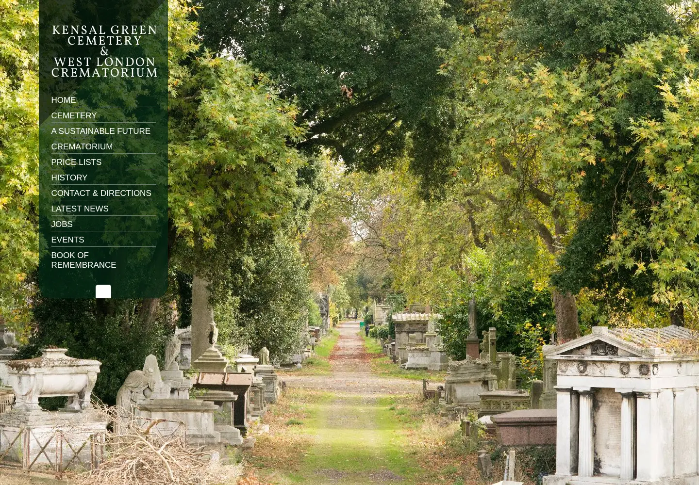 Screenshot of kensalgreencemetery.com