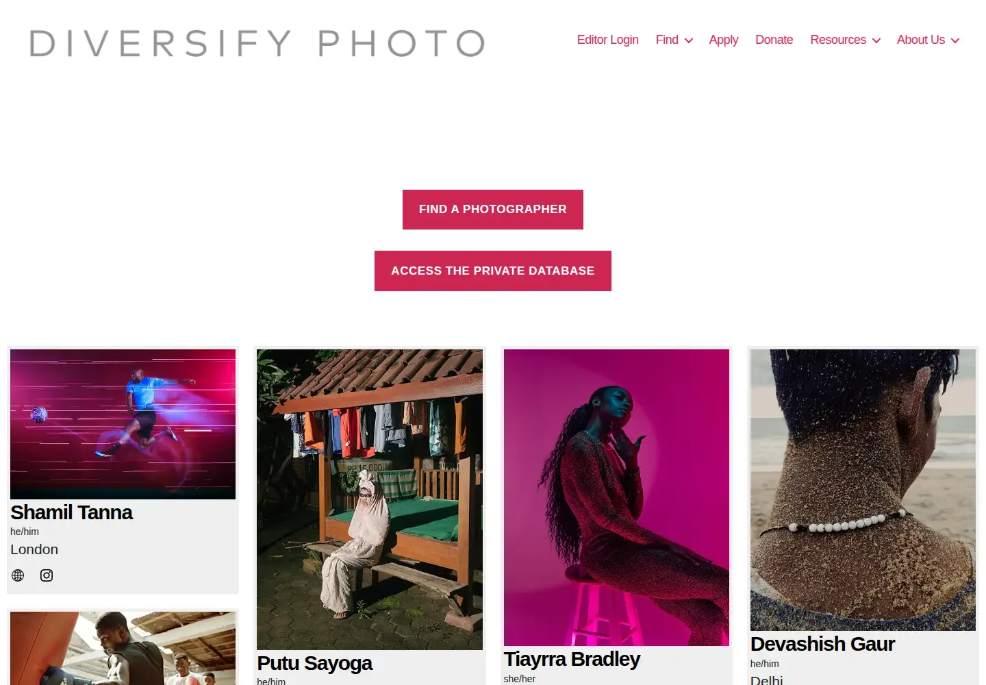 Screenshot of diversify.photo