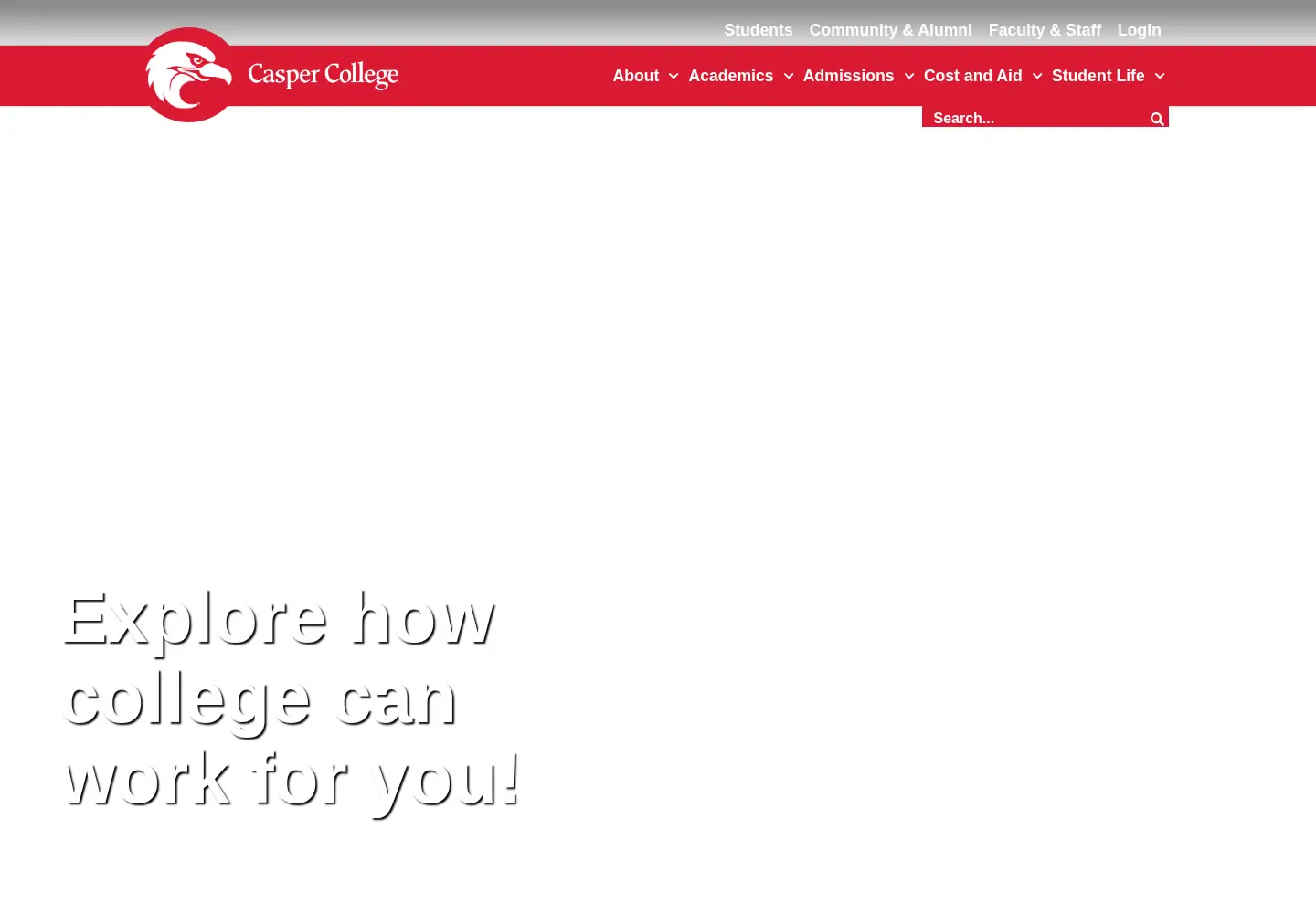 Screenshot of caspercollege.edu