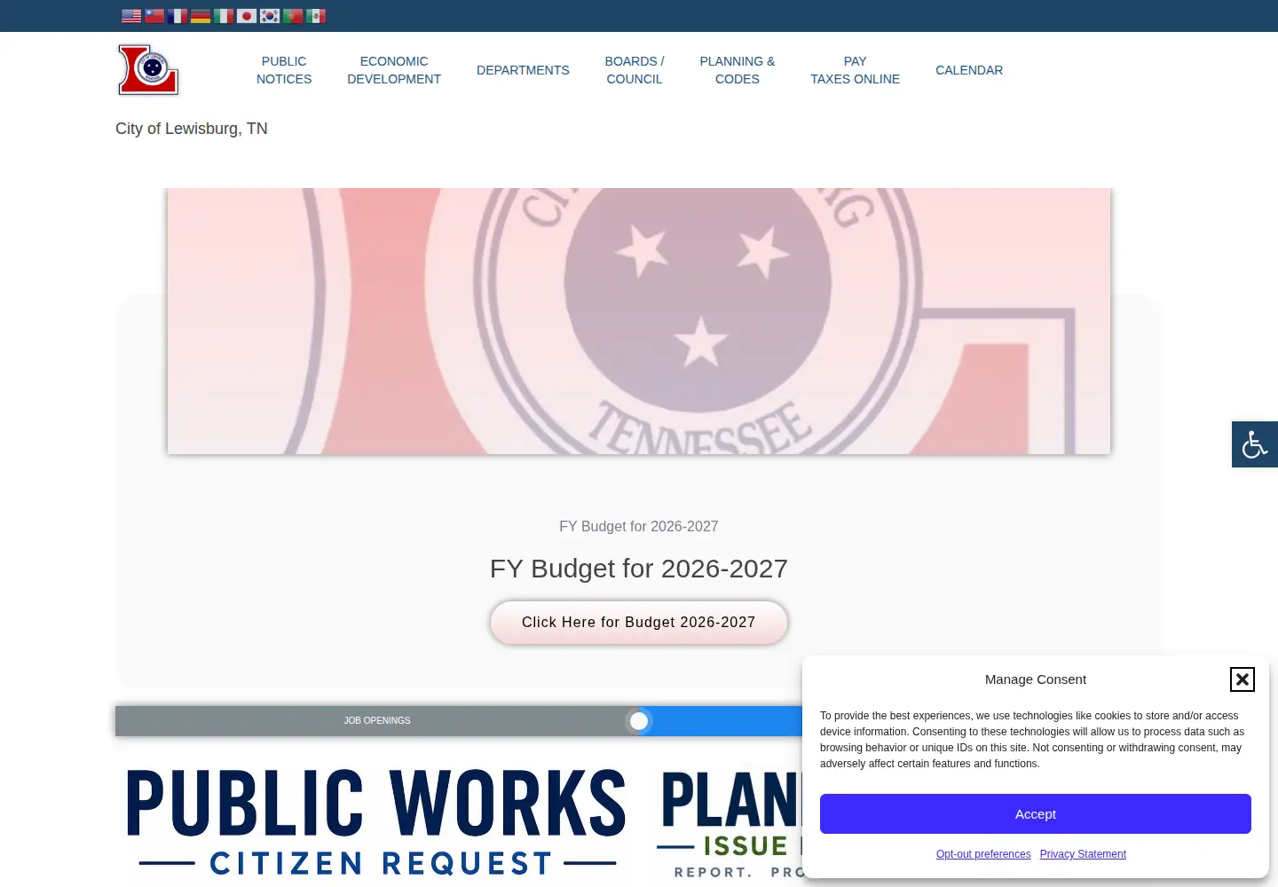 Screenshot of lewisburgtn.gov