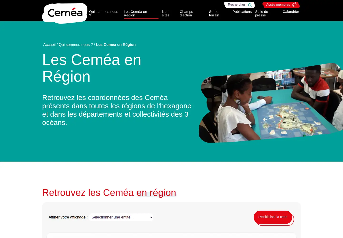 Screenshot of cemea.org