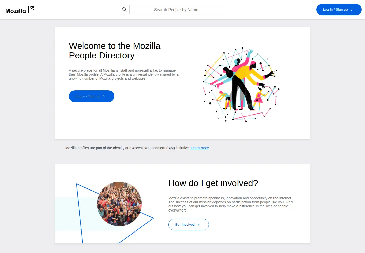 Screenshot of mozillians.org