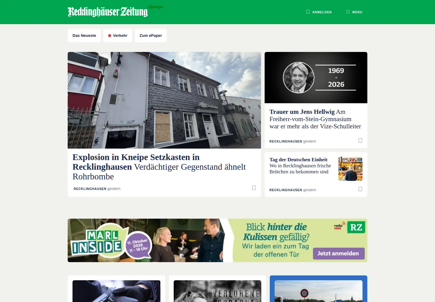 Screenshot of recklinghaeuser-zeitung.de