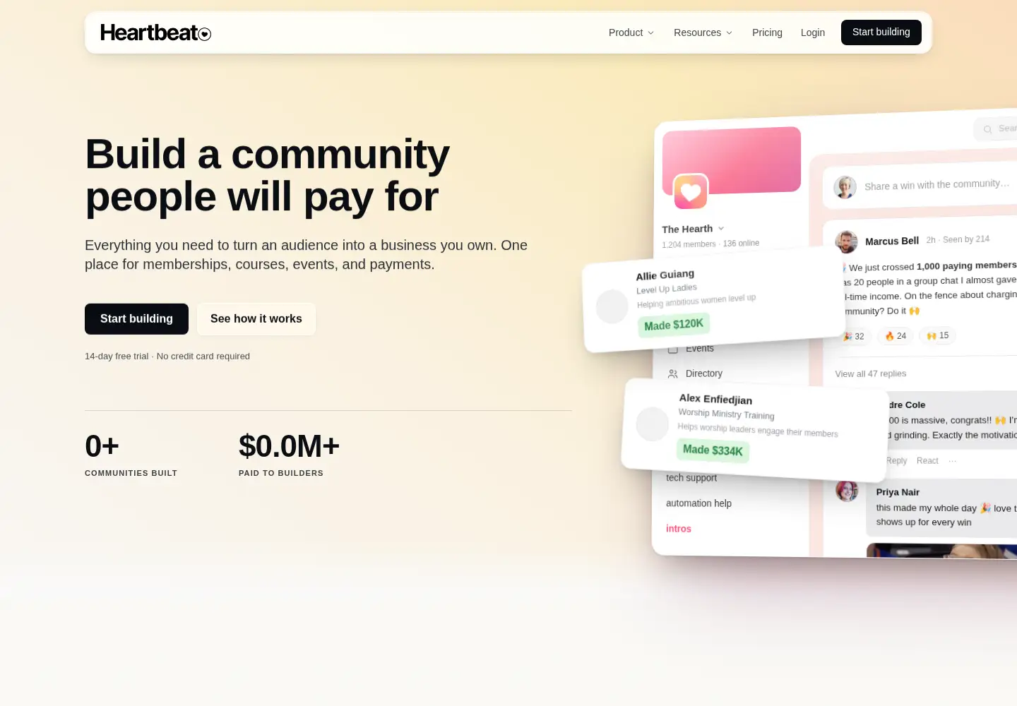 Screenshot of heartbeat.chat