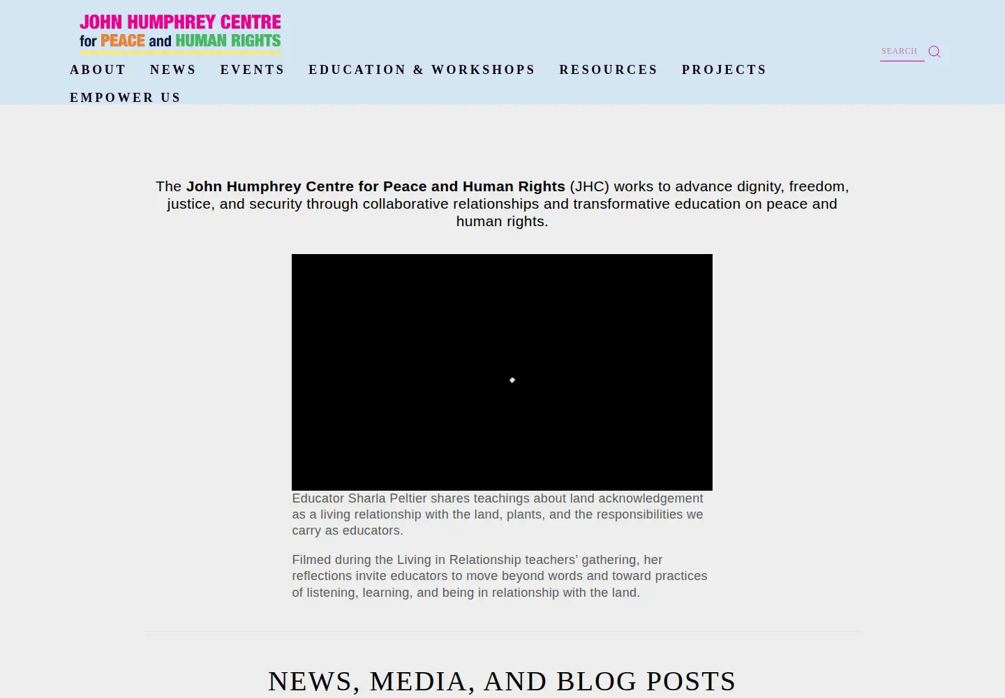 Screenshot of jhcentre.org