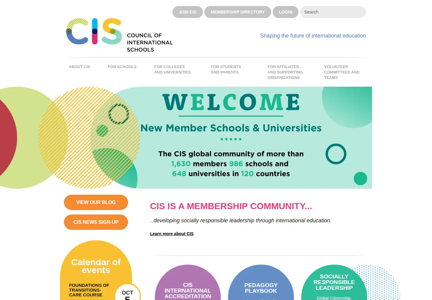 Screenshot of cois.org