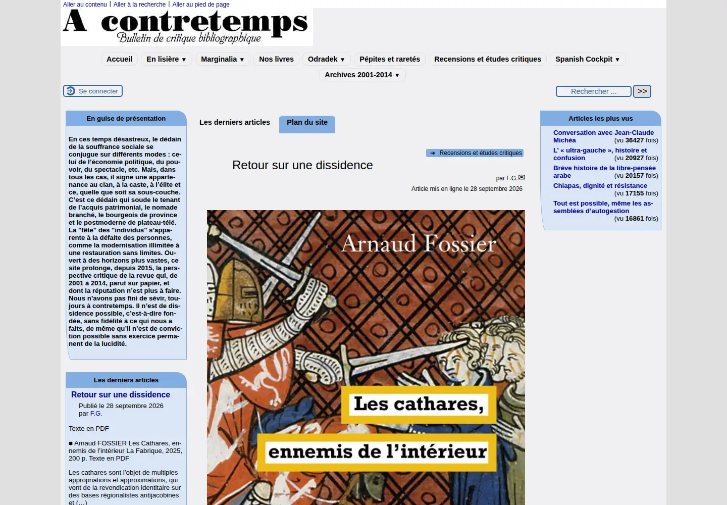 Screenshot of acontretemps.org