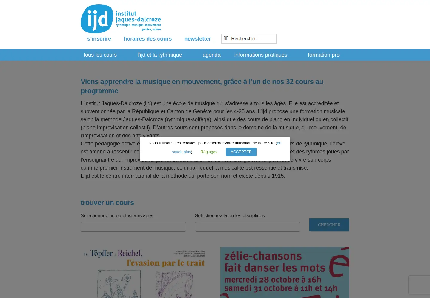 Screenshot of dalcroze.ch