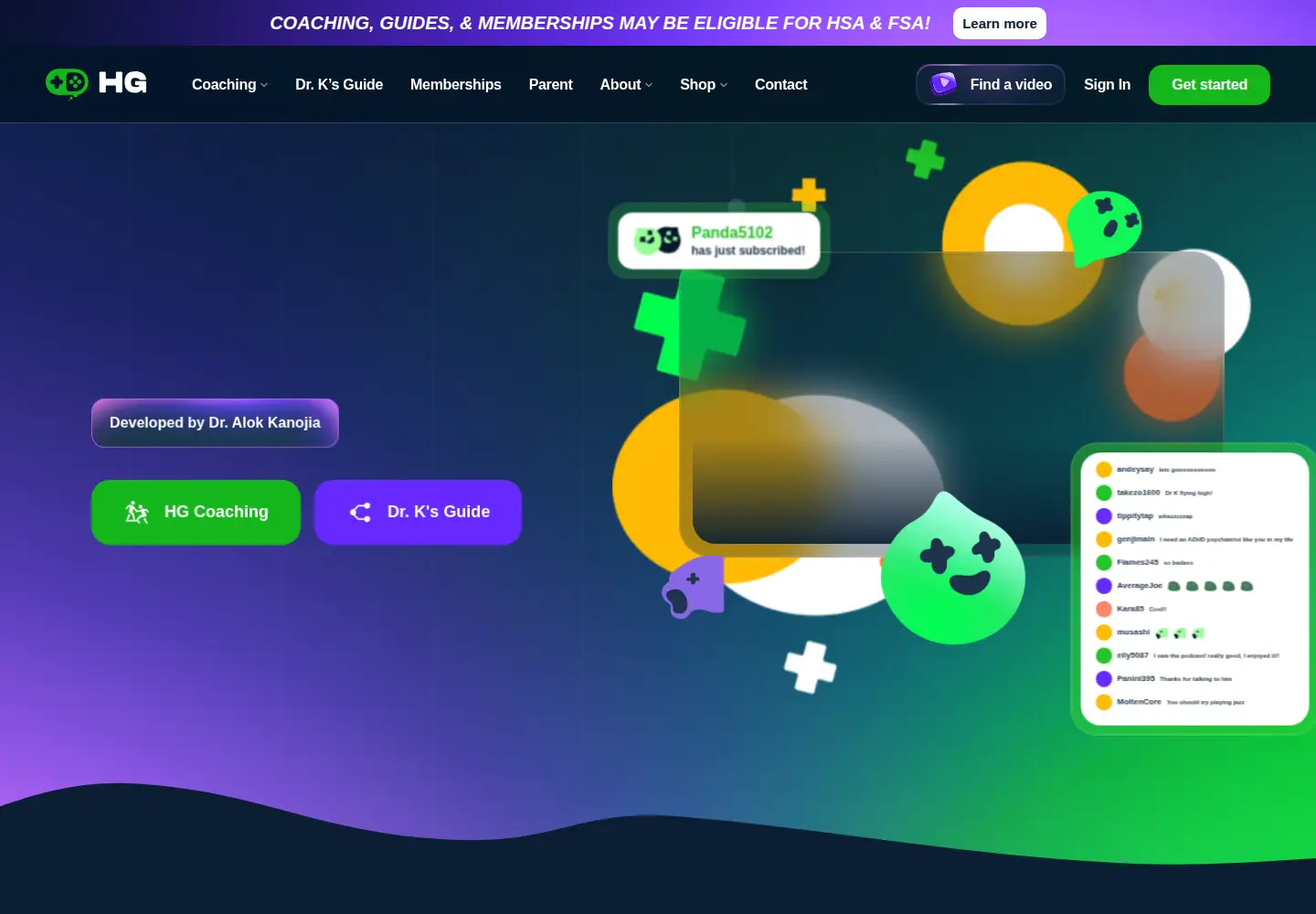 Screenshot of healthygamer.gg