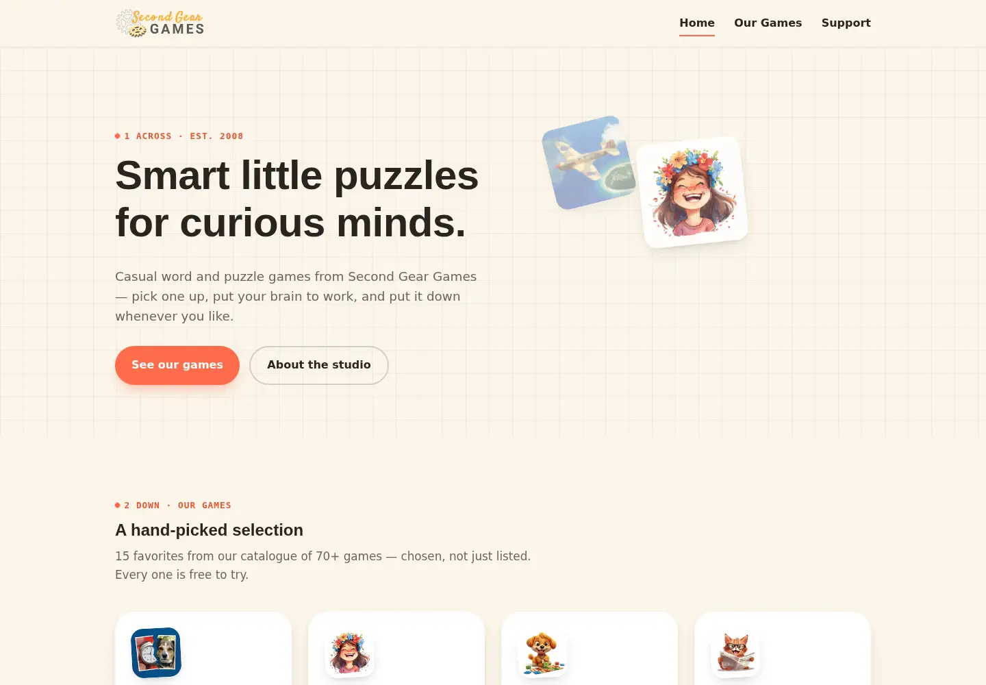 Screenshot of secondgeargames.com