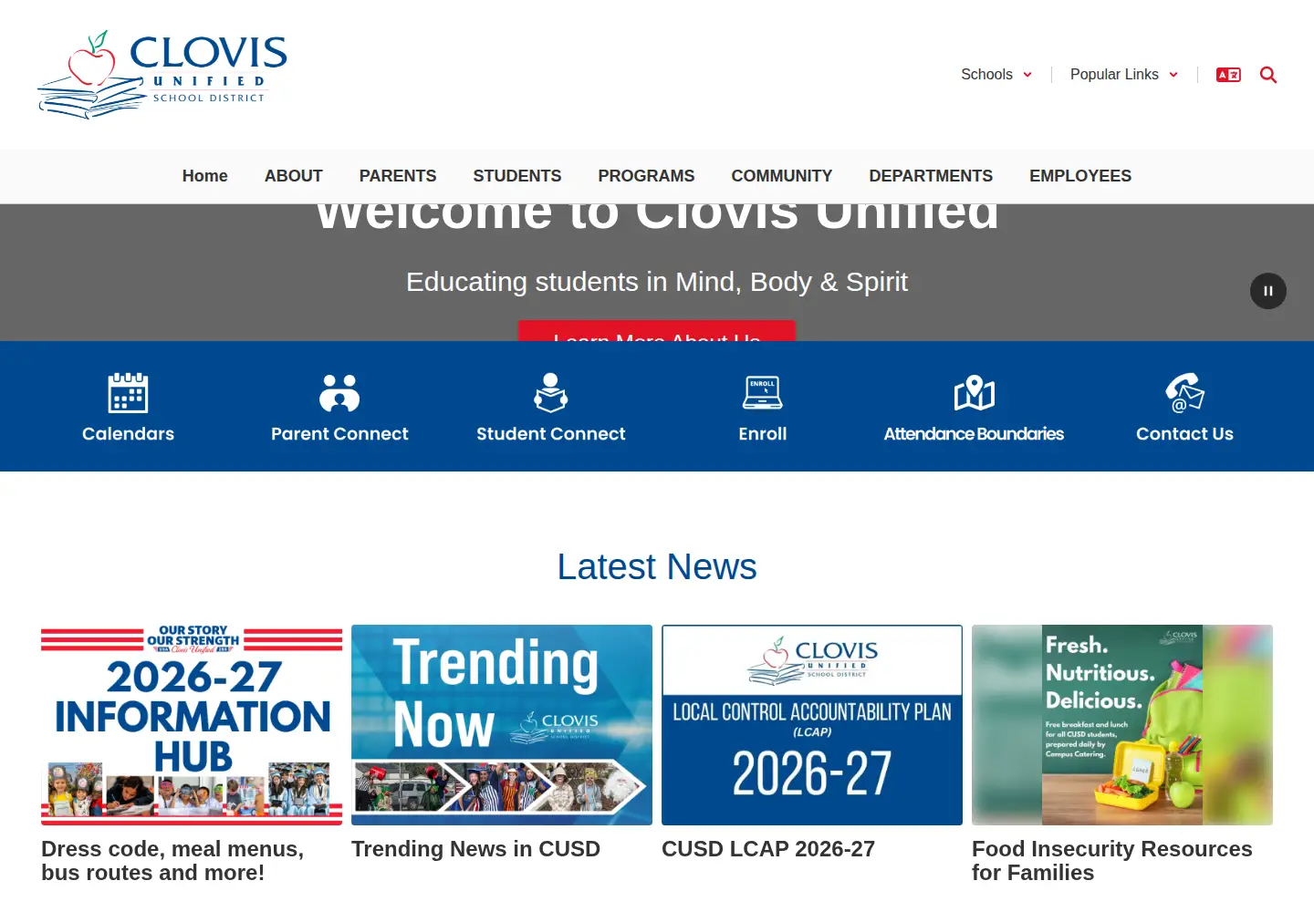 Screenshot of cusd.com