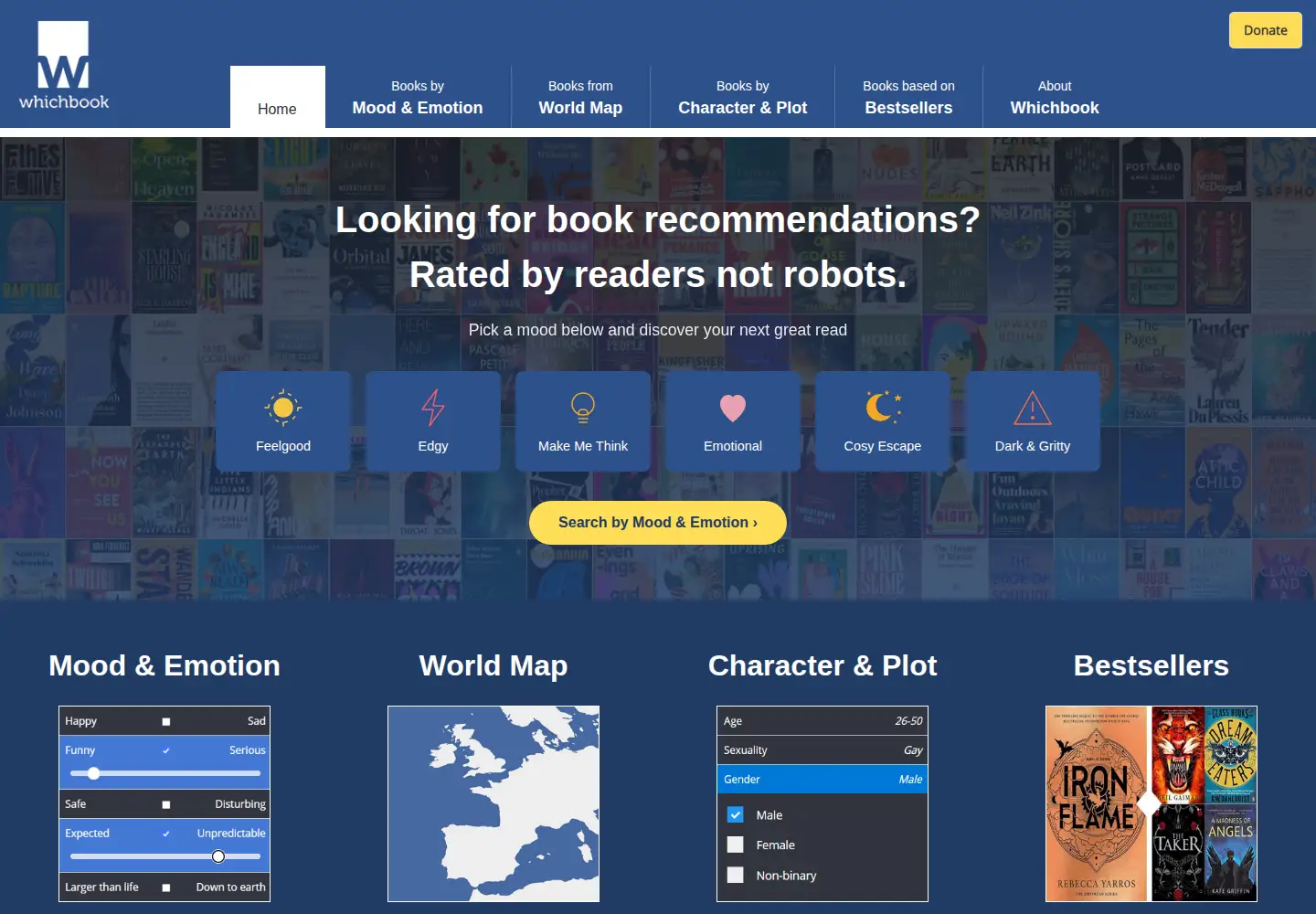 Screenshot of whichbook.net