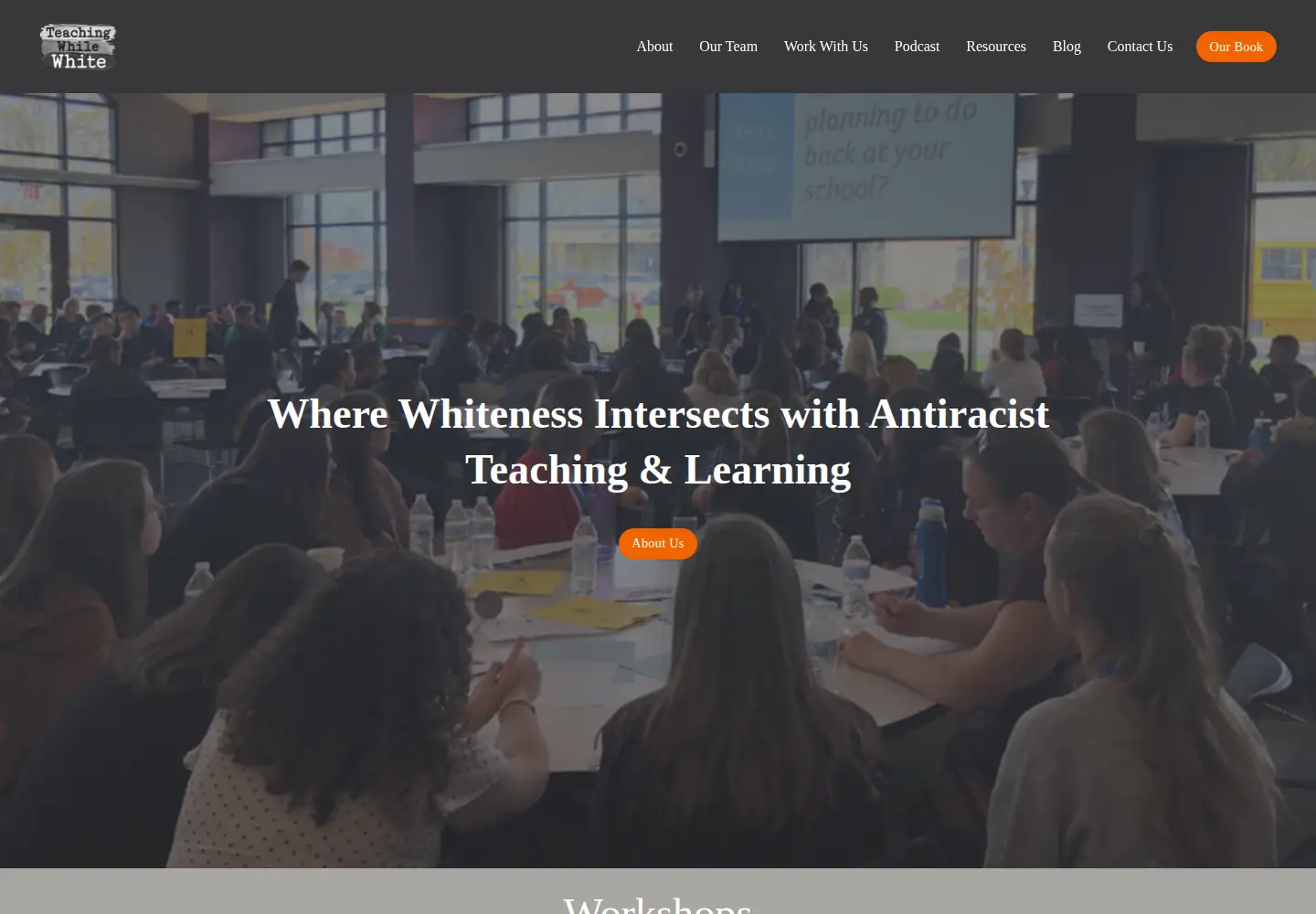 Screenshot of teachingwhilewhite.org