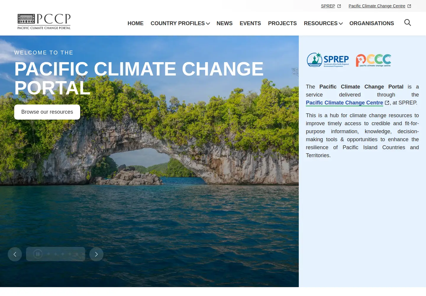 Screenshot of pacificclimatechange.net
