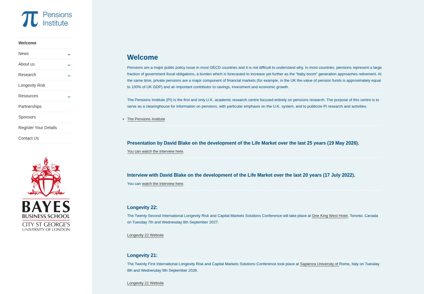 Screenshot of pensions-institute.org
