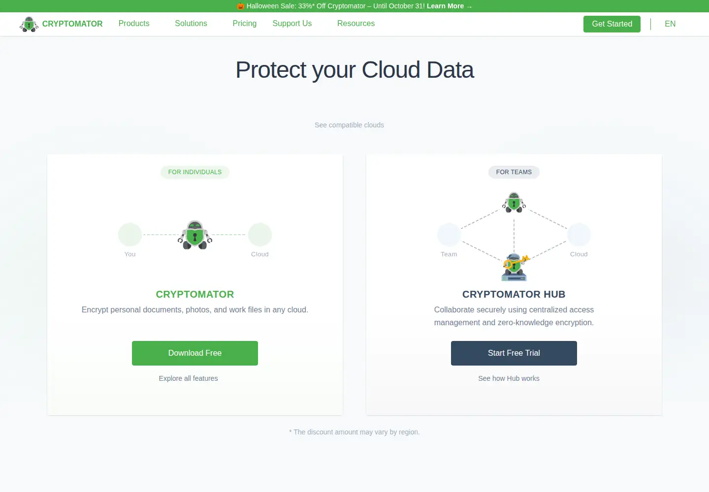 Screenshot of cryptomator.org