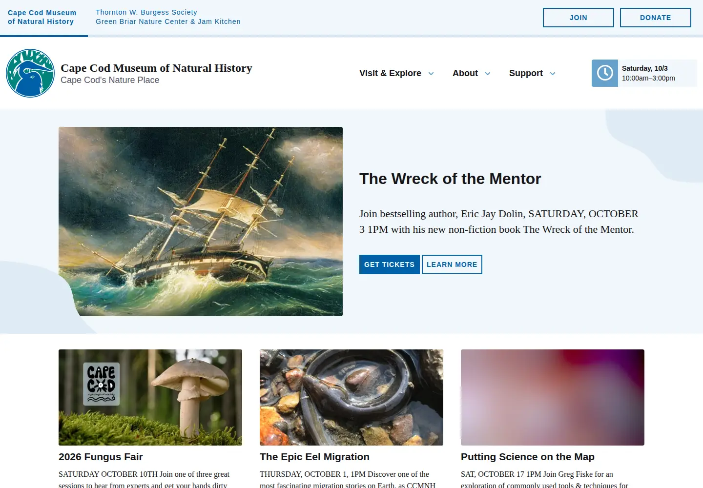 Screenshot of ccmnh.org