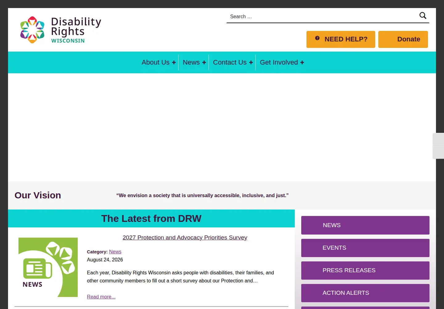 Screenshot of disabilityrightswi.org