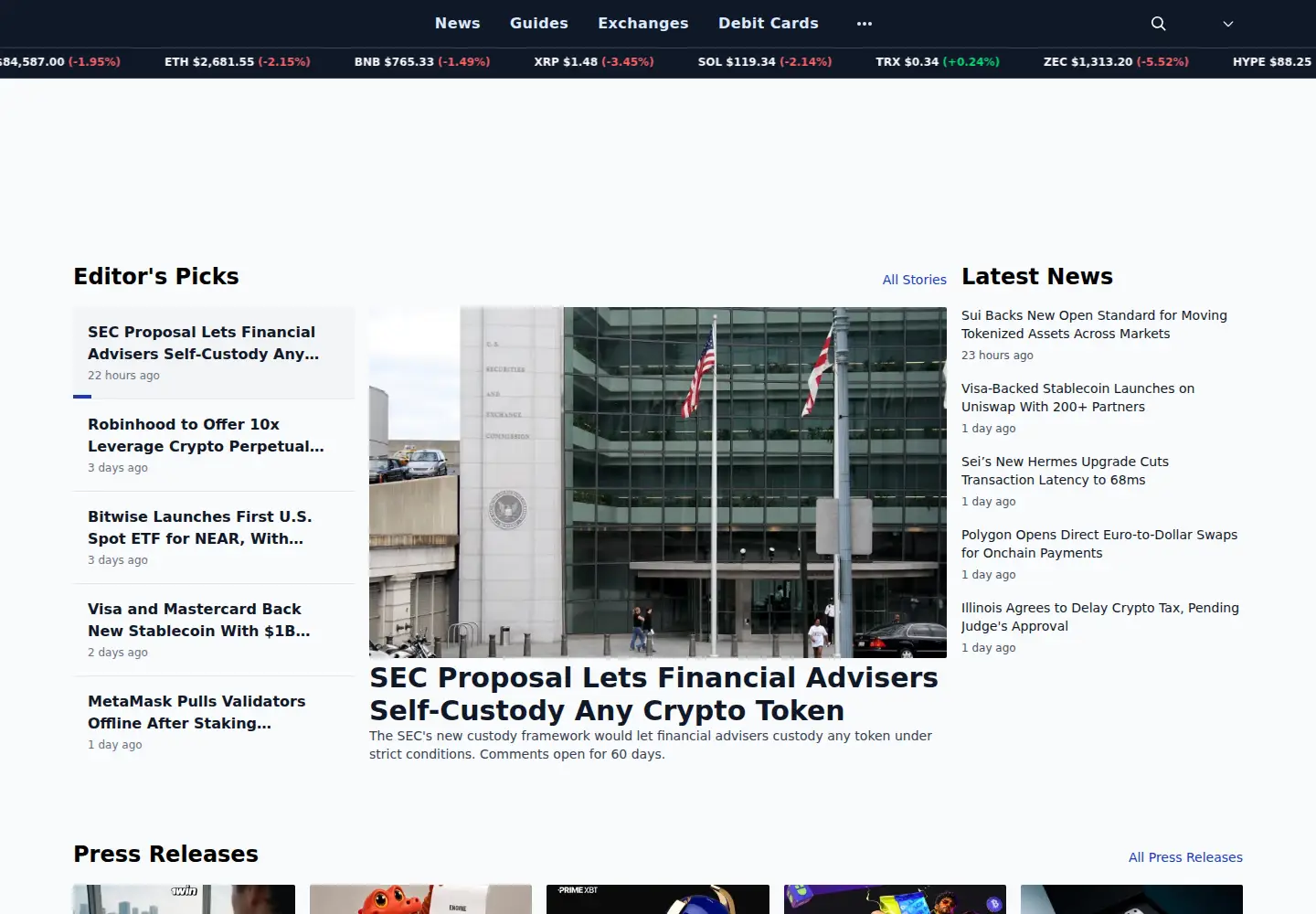 Screenshot of cryptowisser.com