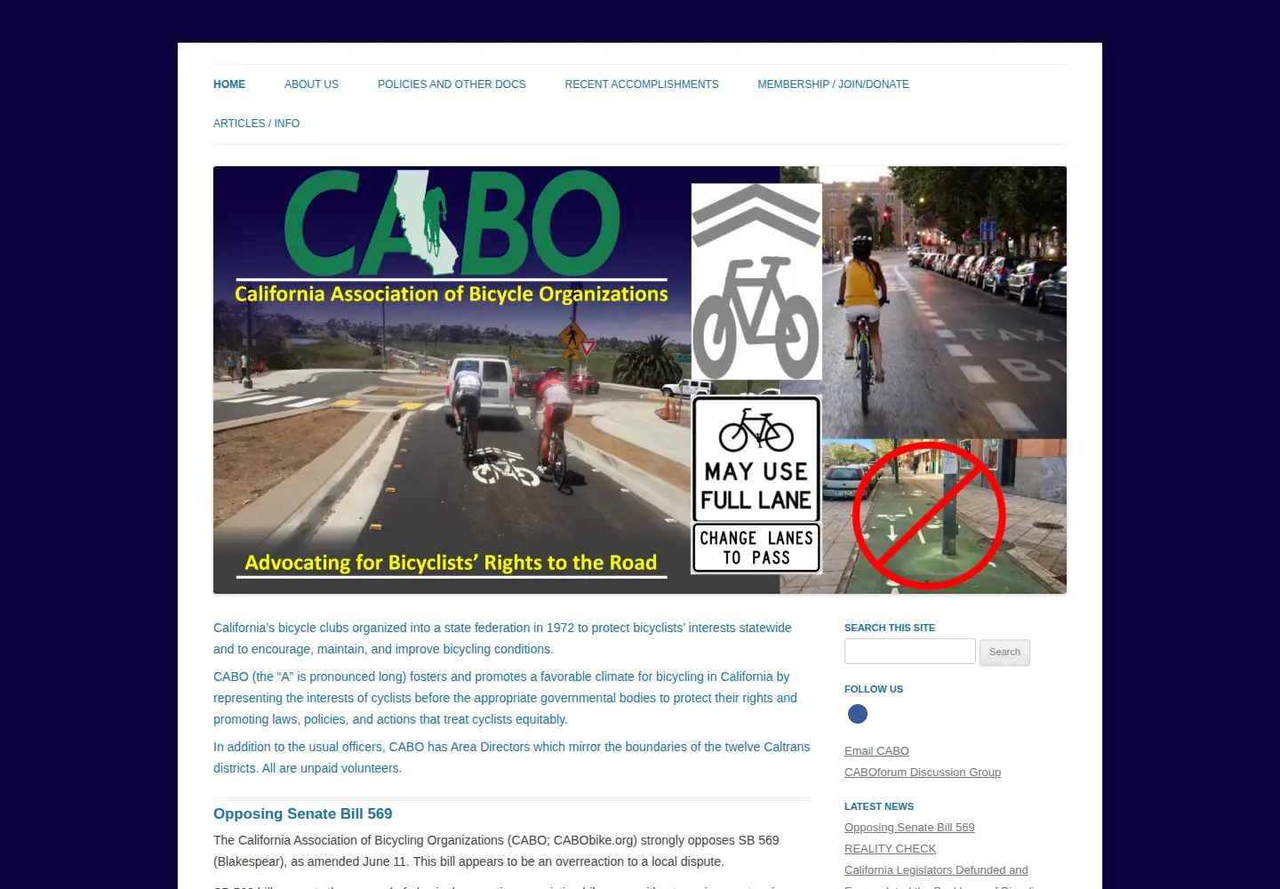 Screenshot of cabobike.org