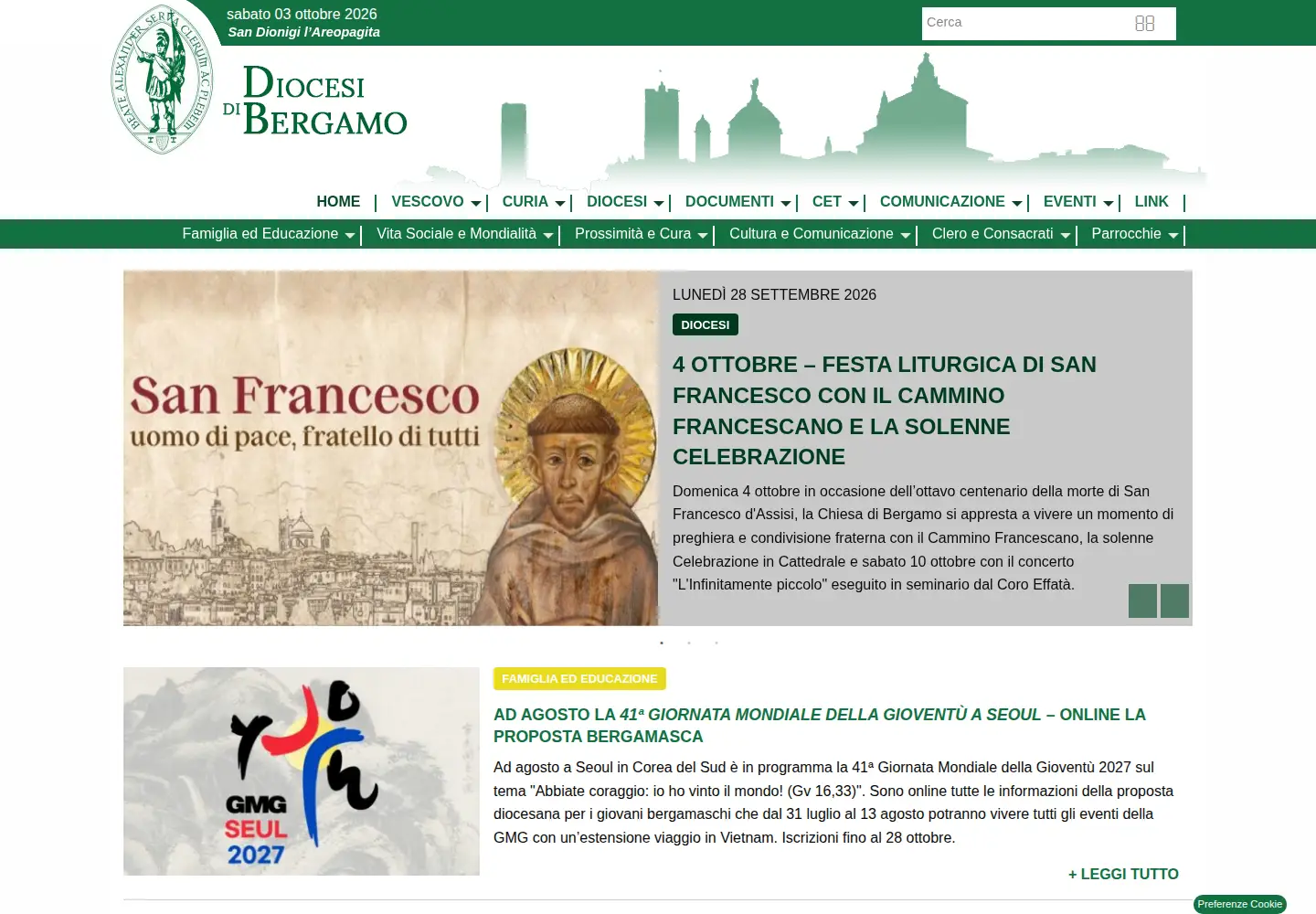 Screenshot of diocesibg.it
