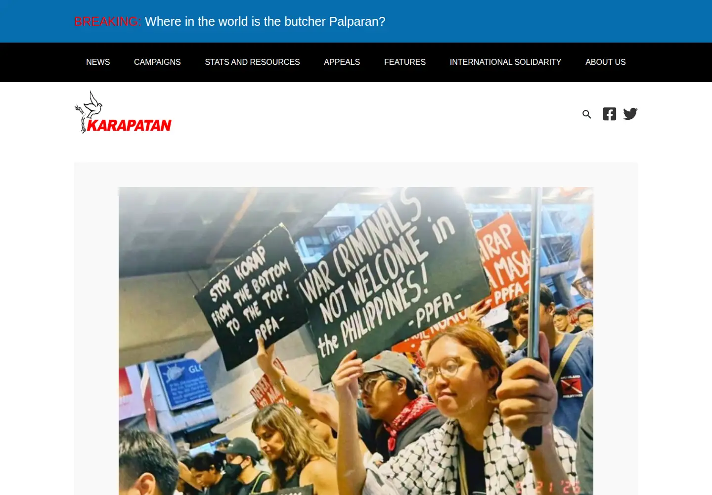 Screenshot of karapatan.org