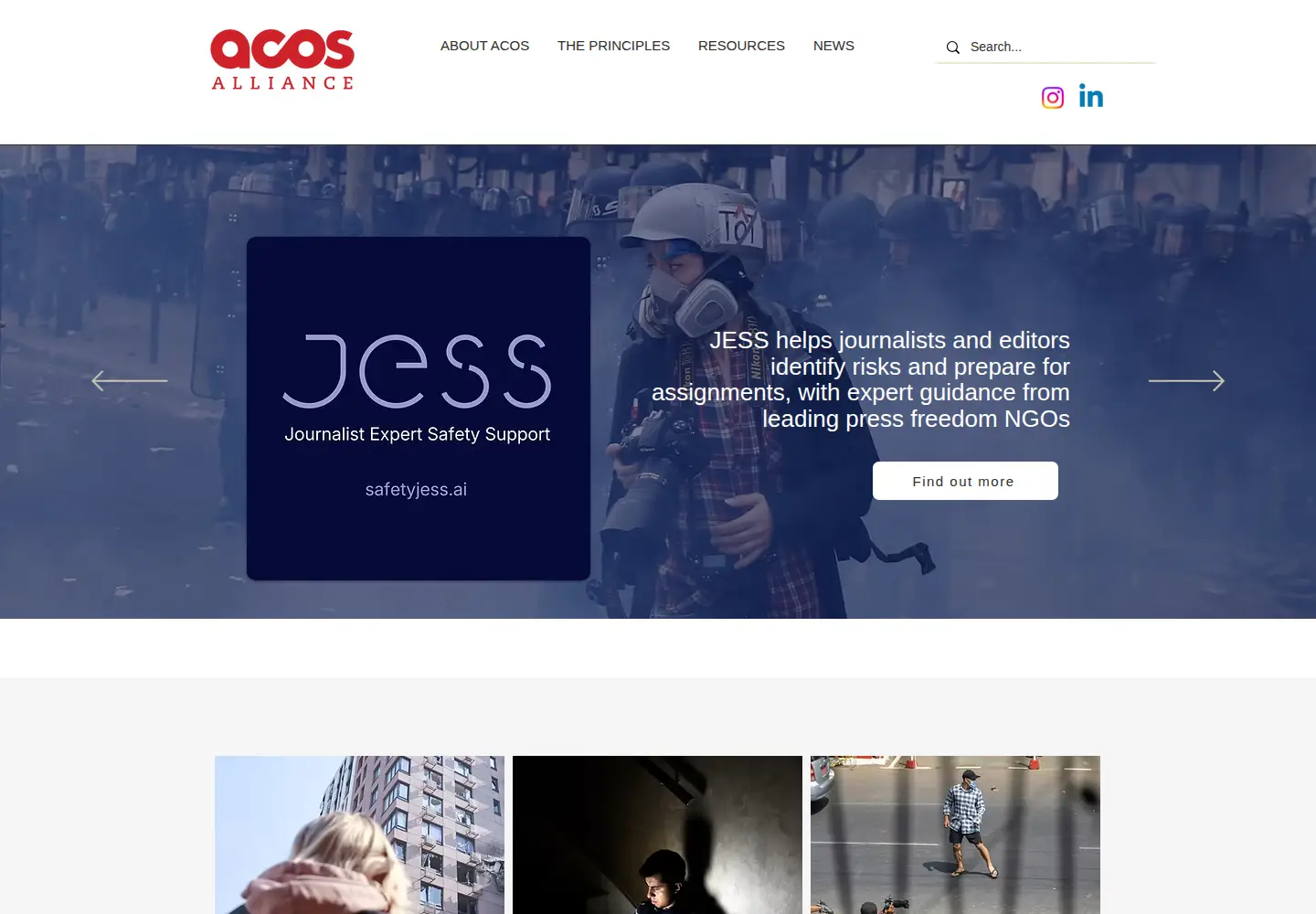 Screenshot of acosalliance.org