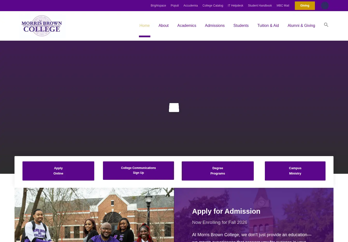 Screenshot of morrisbrown.edu