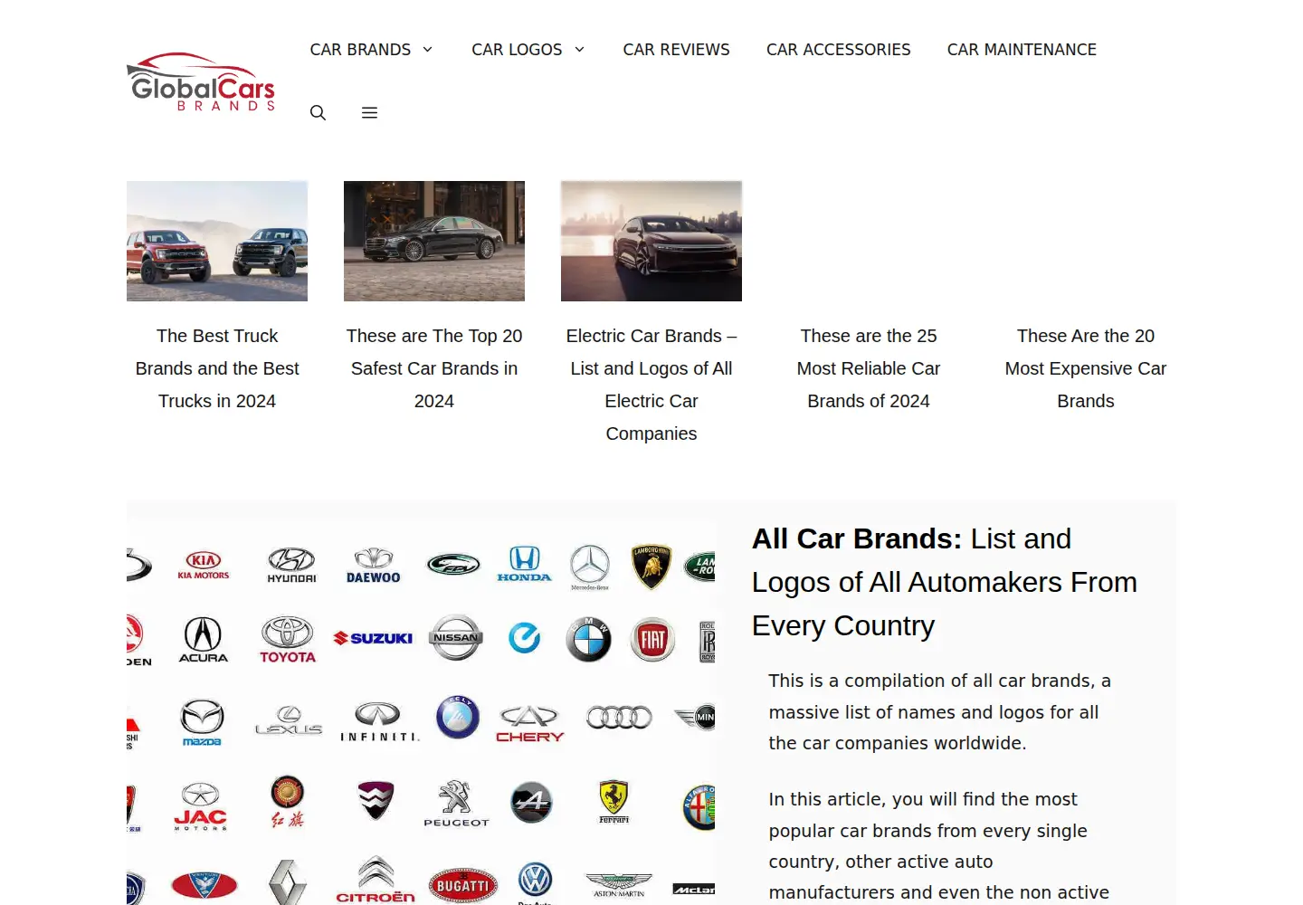 Screenshot of globalcarsbrands.com