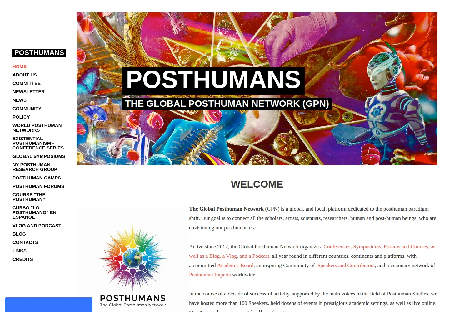 Screenshot of posthumans.org