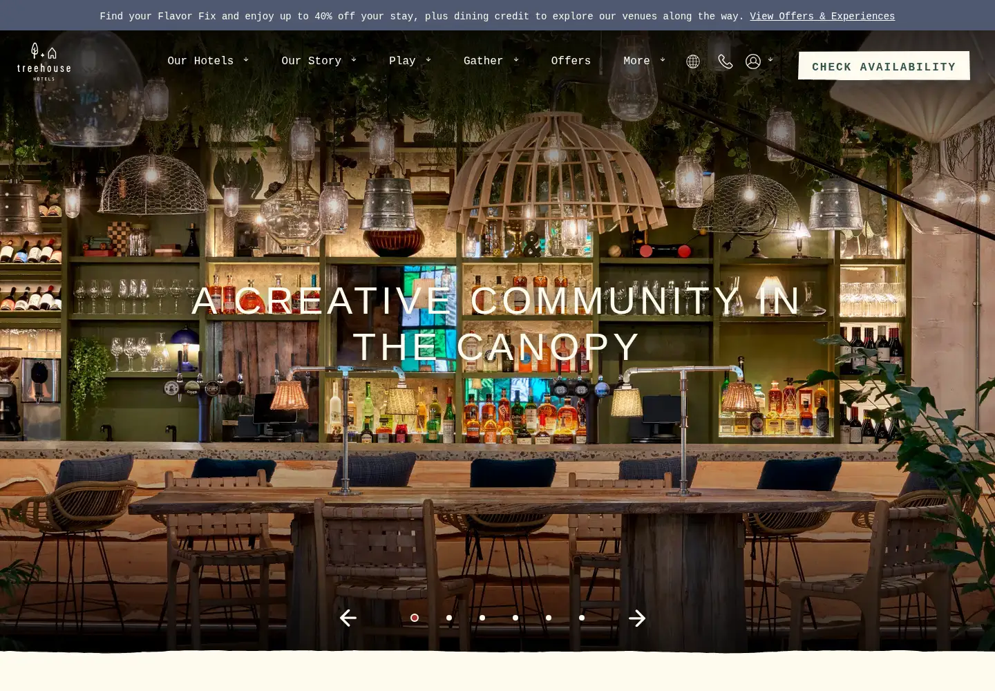 Captured homepage of treehousehotels.com in the current scan