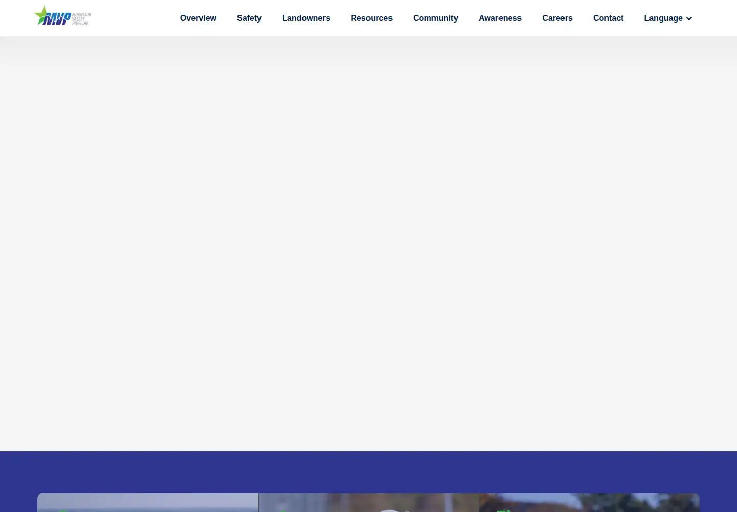 Captured homepage of mountainvalleypipeline.info in the current scan