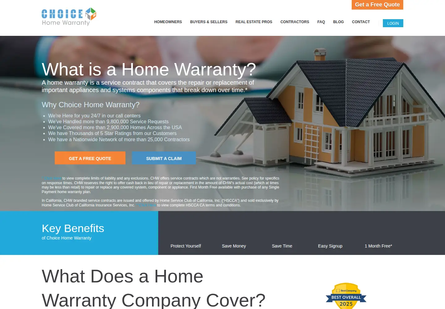Screenshot of choicehomewarranty.com
