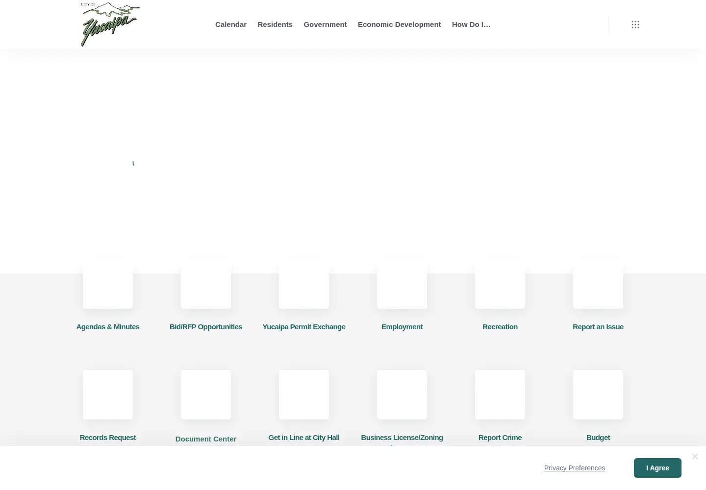 Captured homepage of yucaipa.org in the current scan