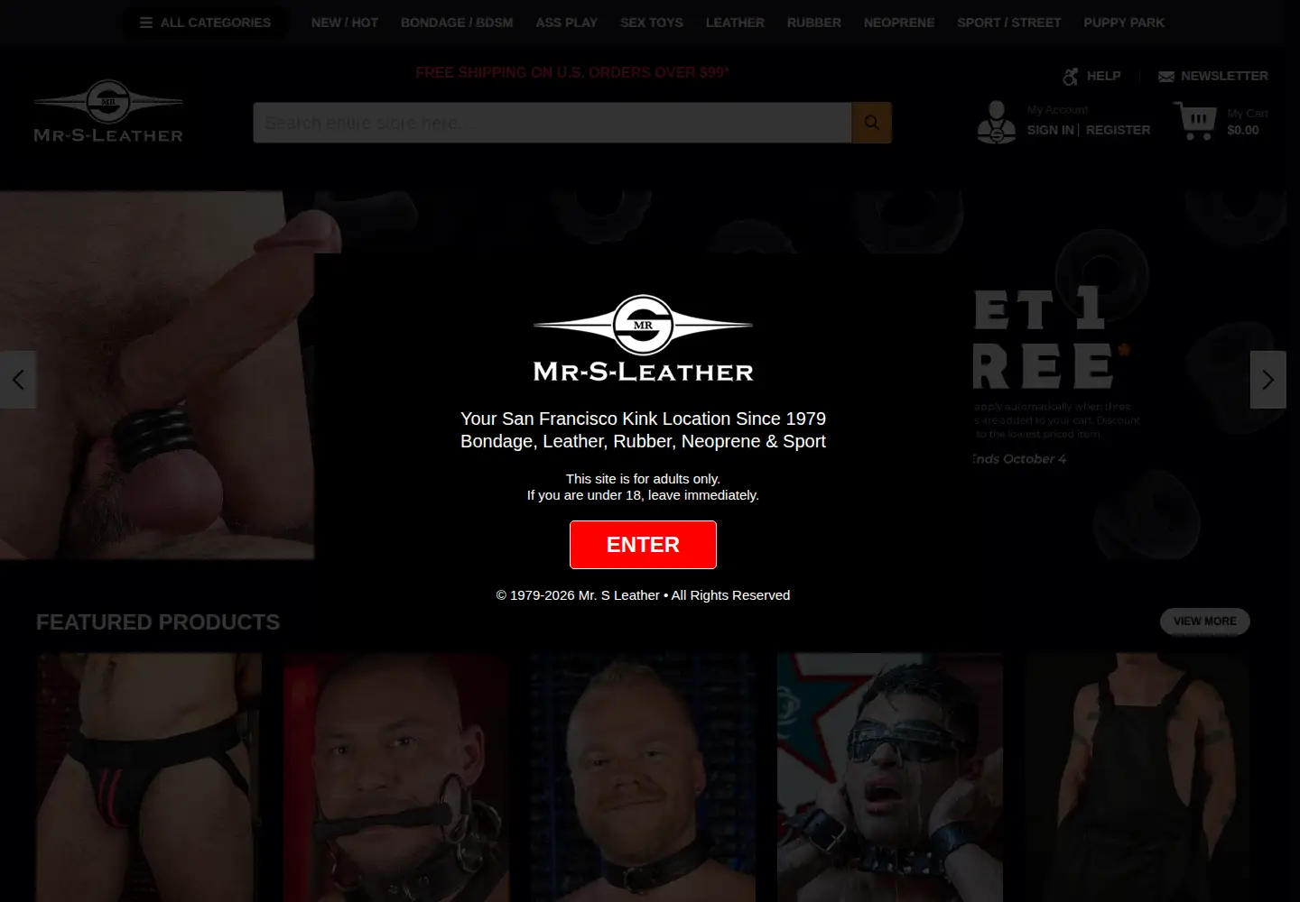 Screenshot of mr-s-leather.com