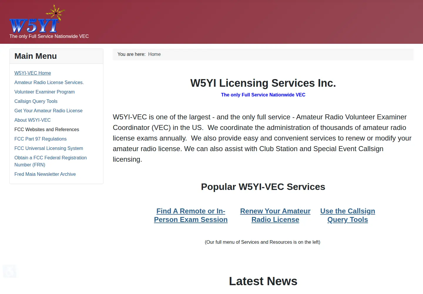 Screenshot of w5yi.org
