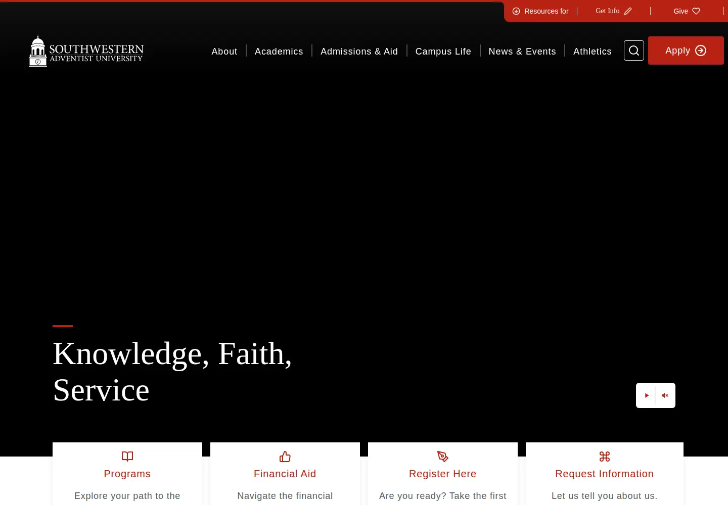Screenshot of swau.edu