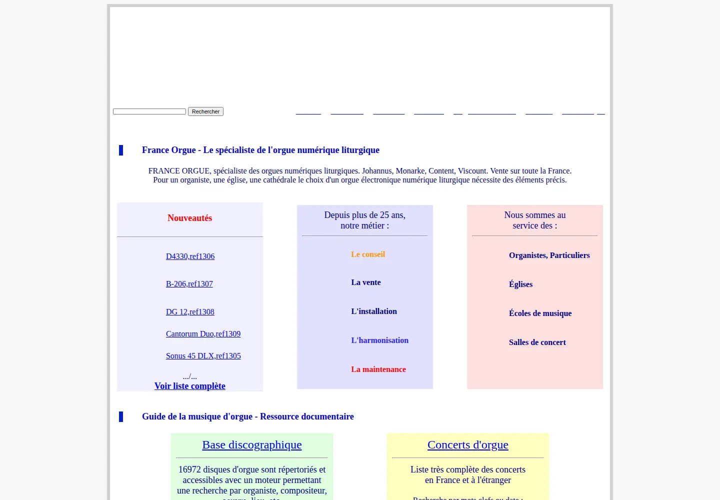 Captured homepage of france-orgue.fr in the current scan