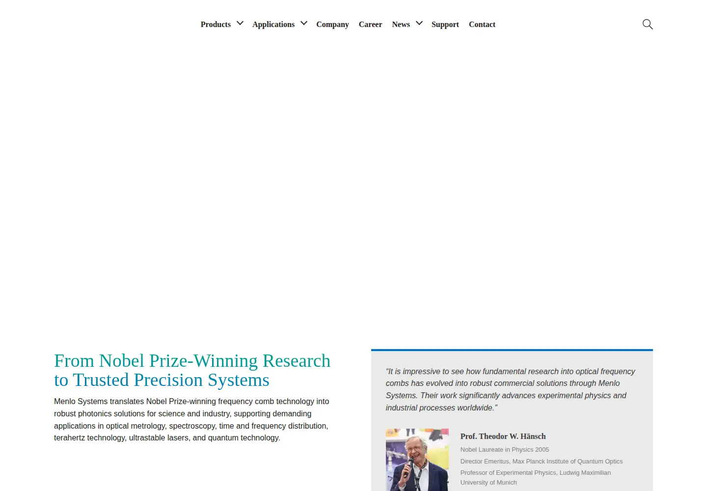 Captured homepage of menlosystems.com in the current scan