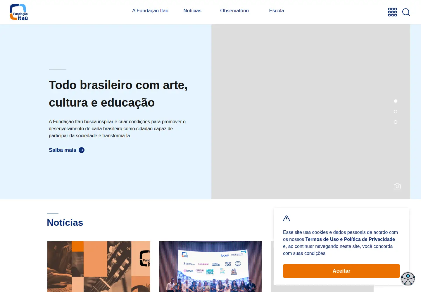 Captured homepage of fundacaoitau.org.br in the current scan