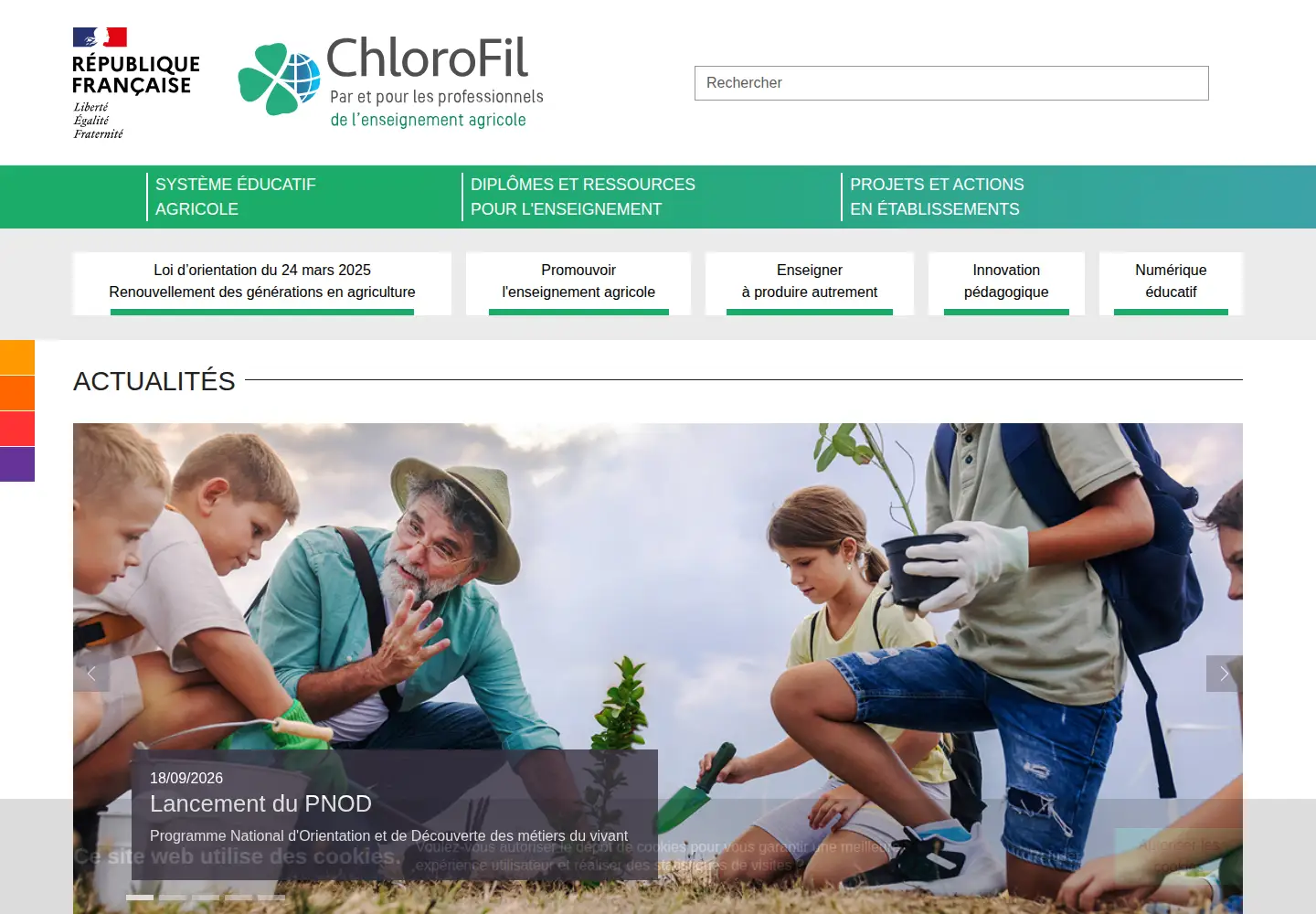Captured homepage of chlorofil.fr in the current scan