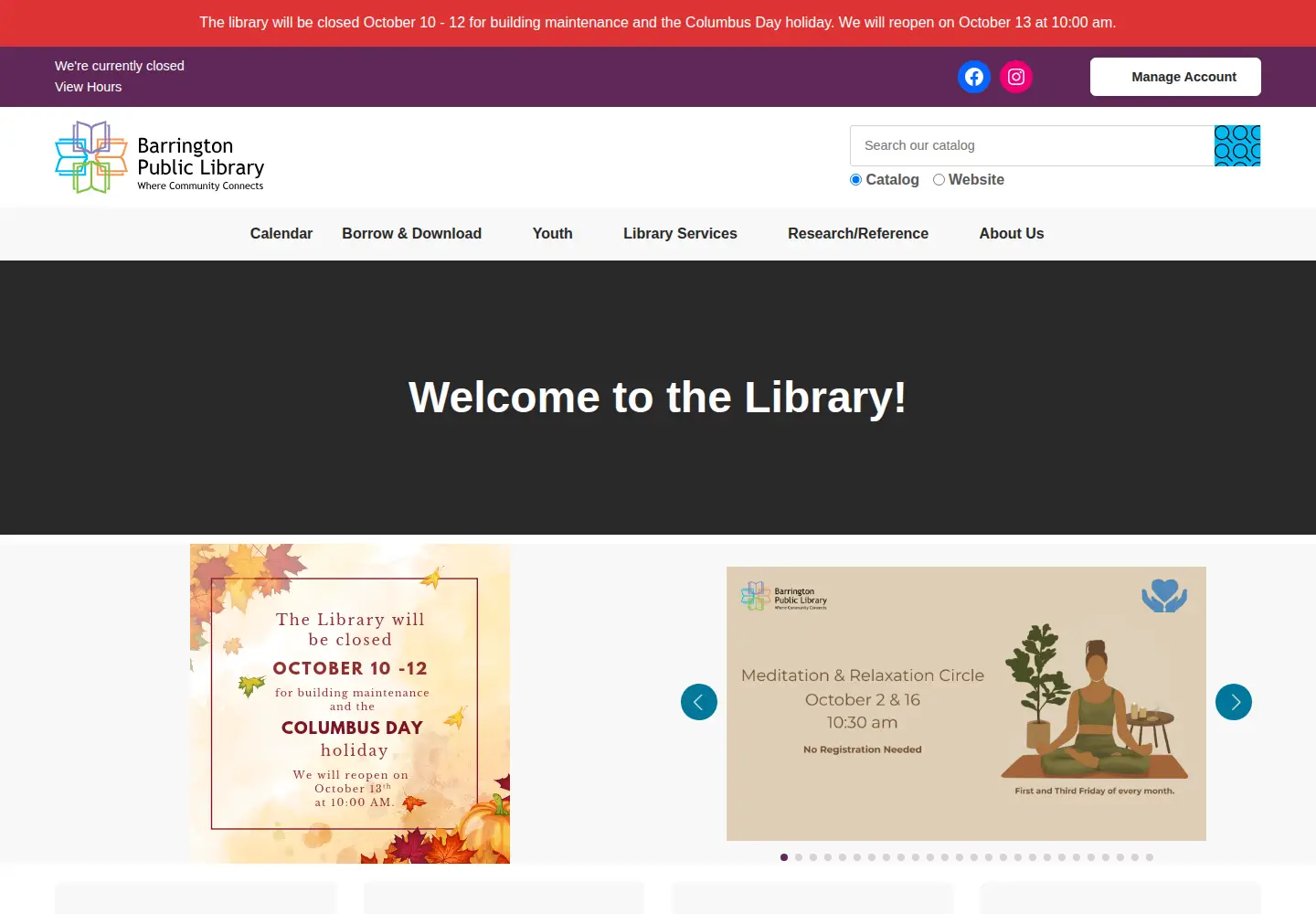 Screenshot of barringtonlibrary.com
