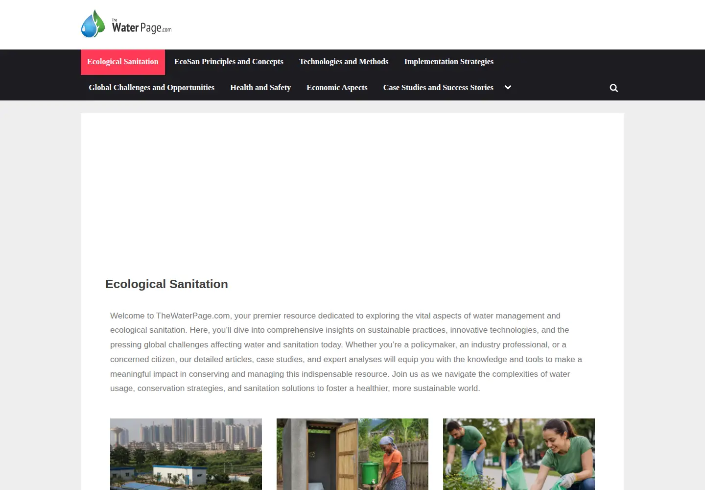 Screenshot of thewaterpage.com