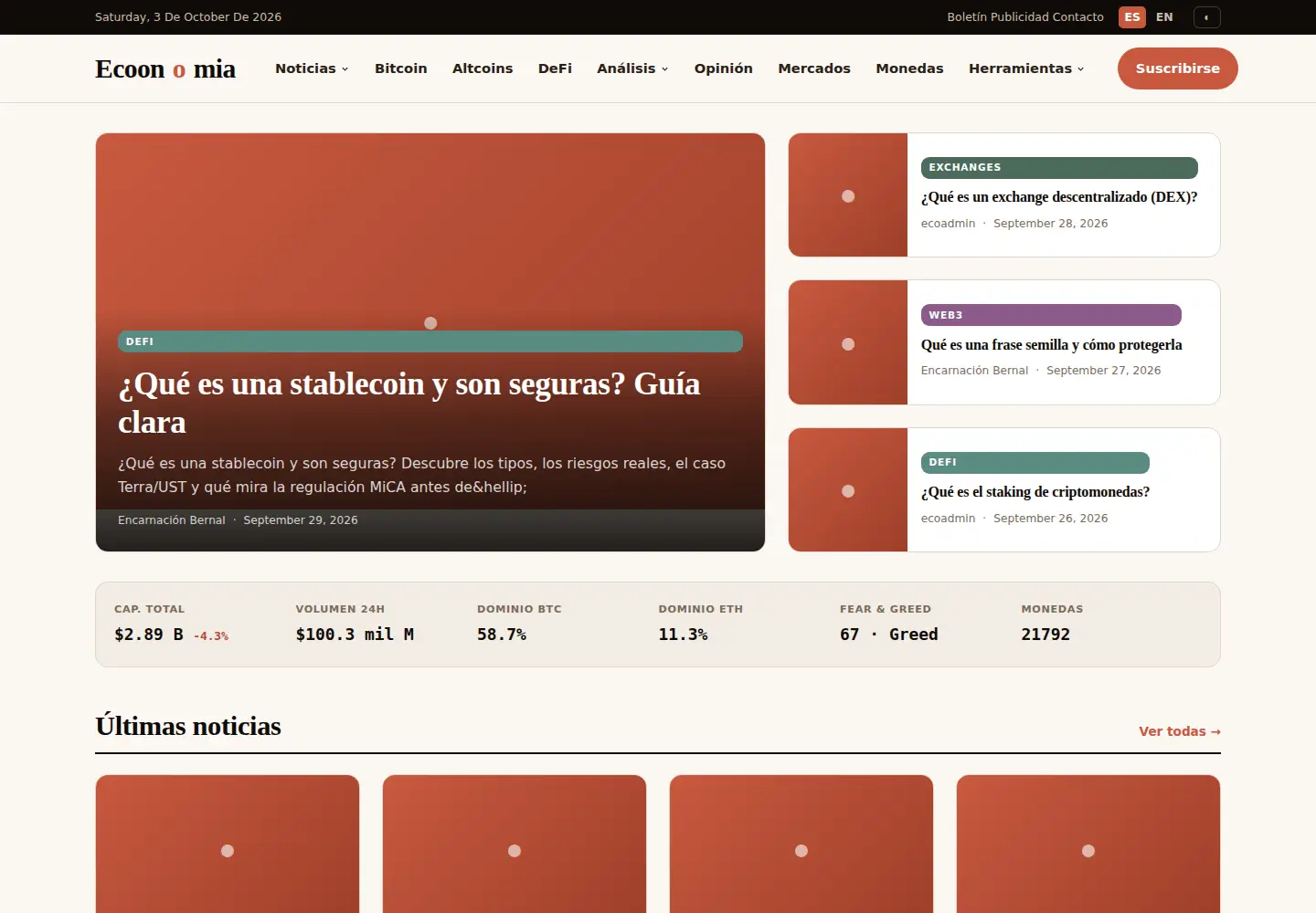 Captured homepage of ecoonomia.com in the current scan